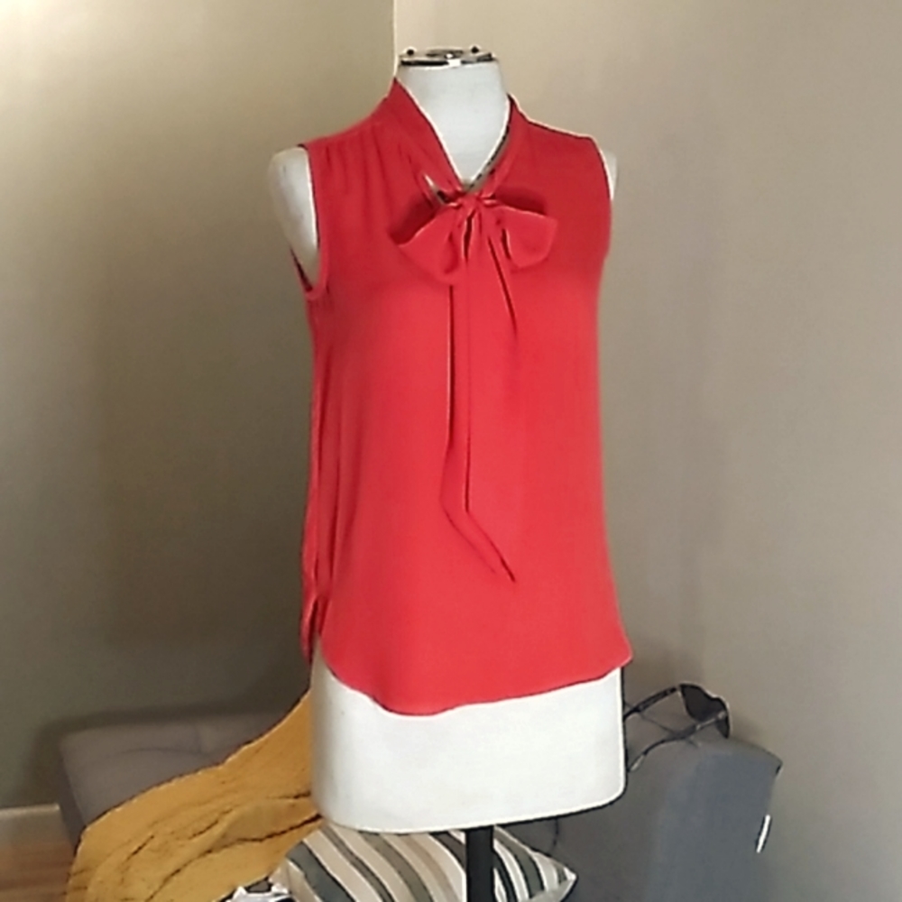 Red J. Crew Sleeveless Blouse